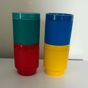 Lego Red, Blue, Yellow, and Green Stacking Cups